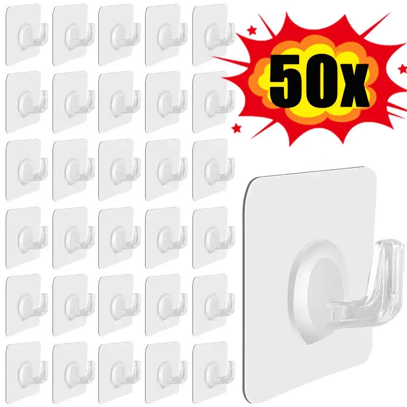 Kitchen Gadgets Rack - 5-50 pezzi ganci autoadesivi trasparenti porta