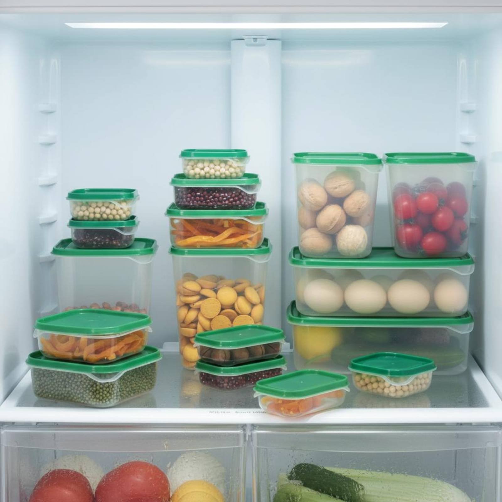 Food Storage Containers - Set di 17 Contenitori per Frigorifero,