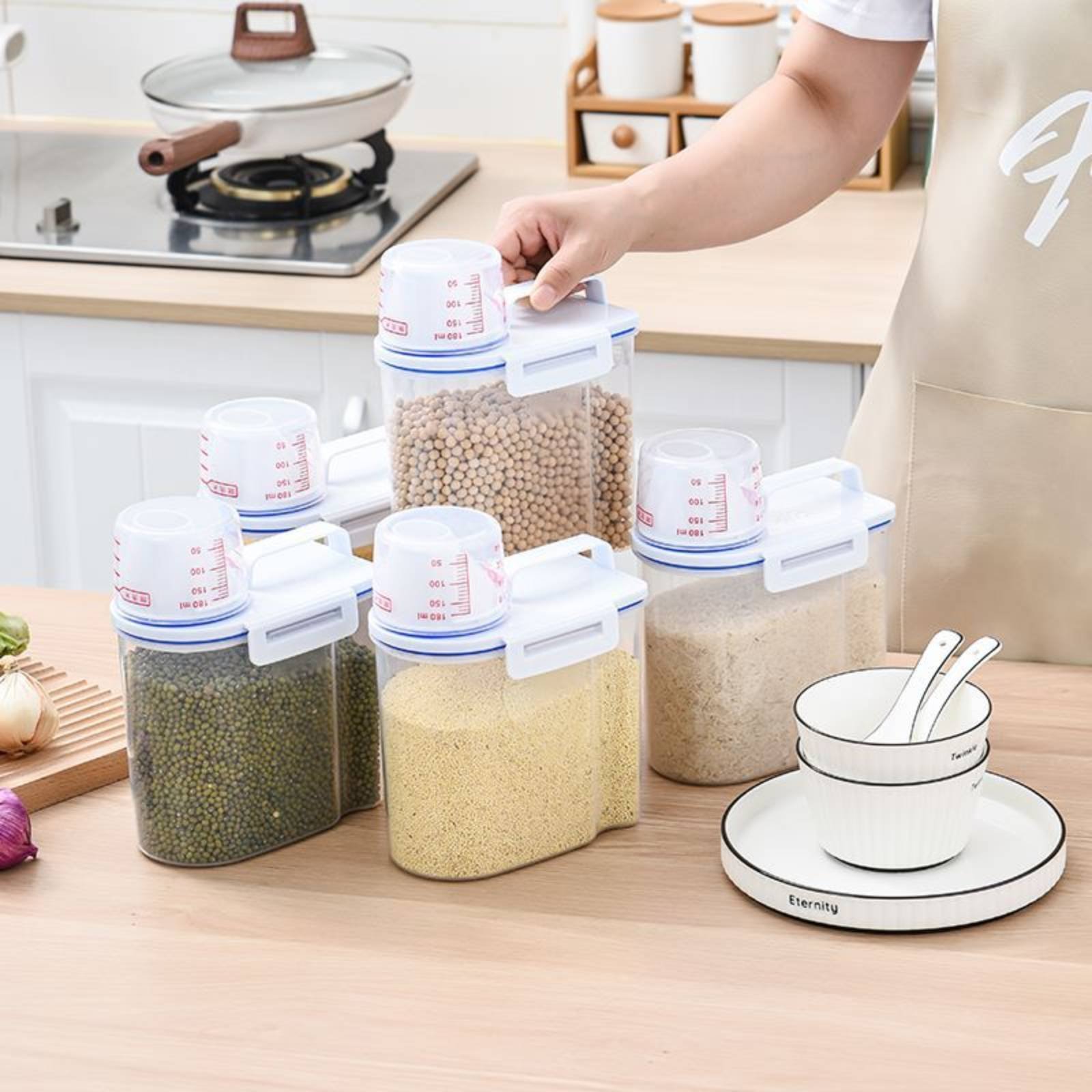 Food Storage Containers - Contenitore per Riso Sicuro con Dosatore