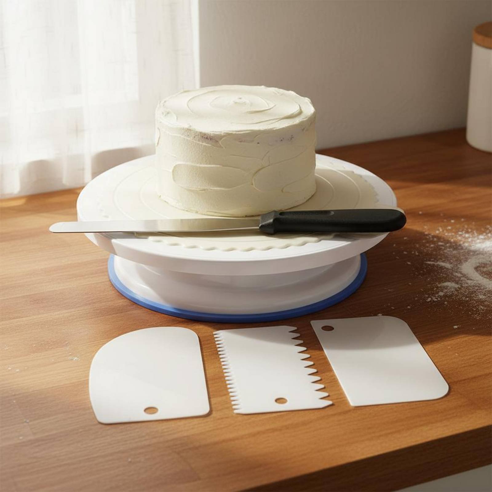 Cake Decorating Turntable - Set per Decorazione Torte con Piatto