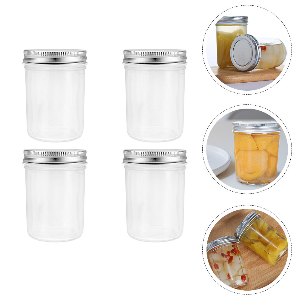Food Storage Containers - 4 Barattoli in Vetro per Conserve,