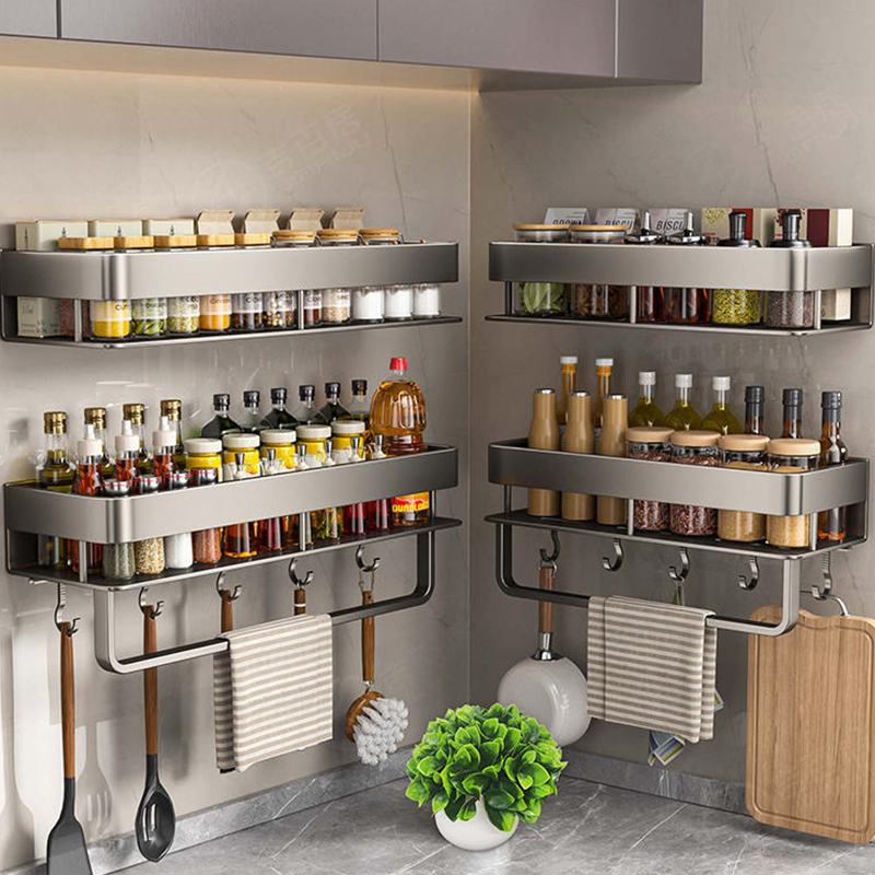 Kitchen Gadgets Rack - Scaffale da cucina in alluminio, mensola