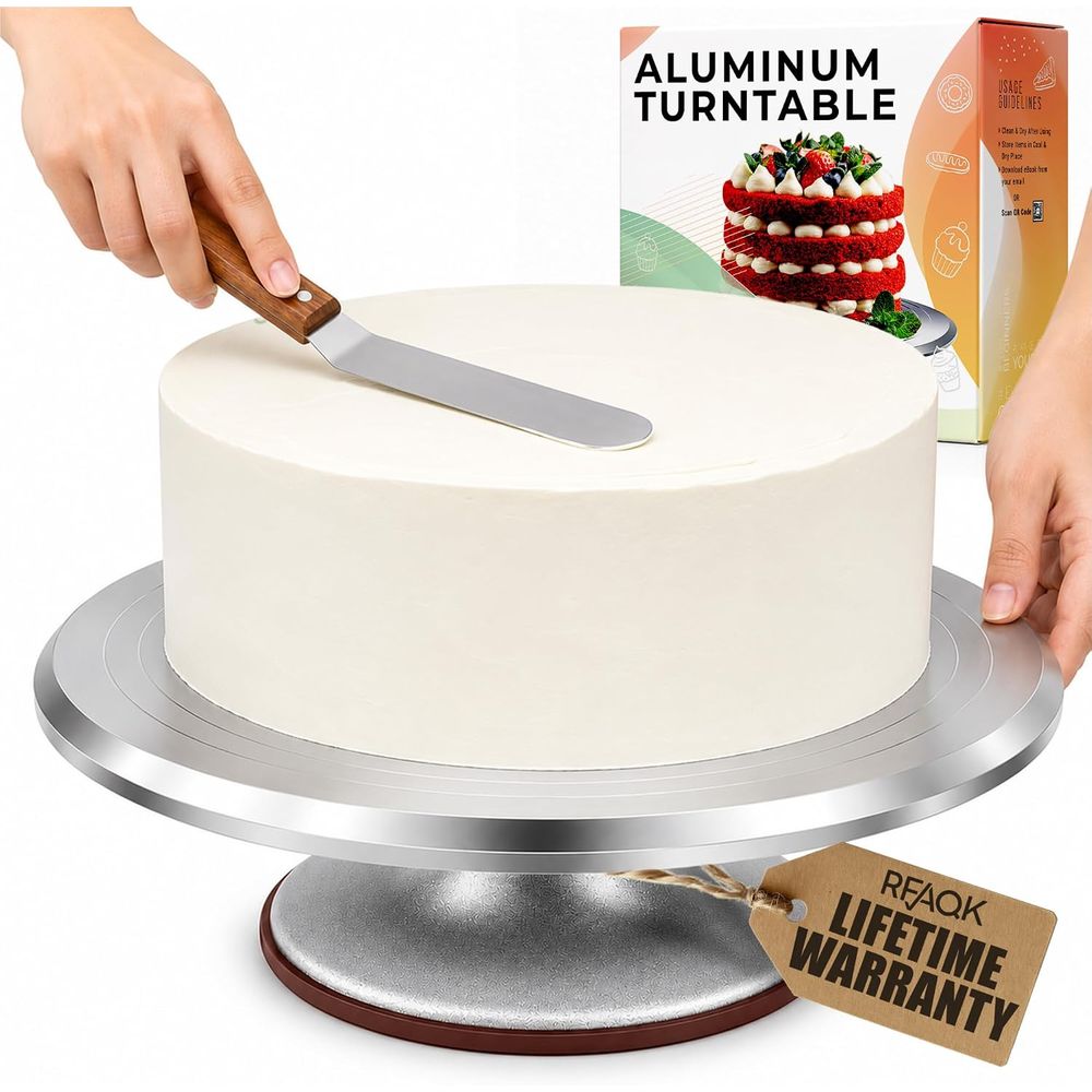 Cake Decorating Turntable - Supporto Girevole per Torte in Lega