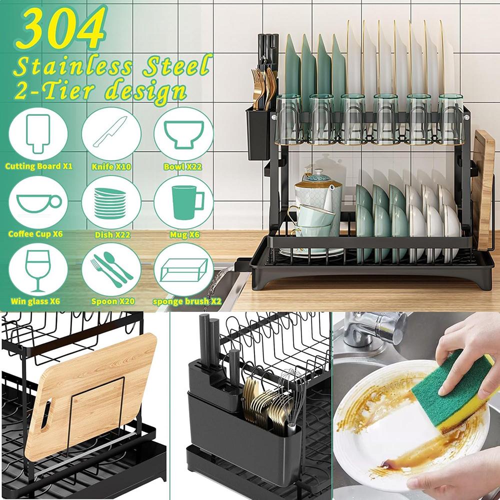 Scolapiatti a 2 Livelli per Pi - Kitchen Gadgets Rack recensione e prezzo