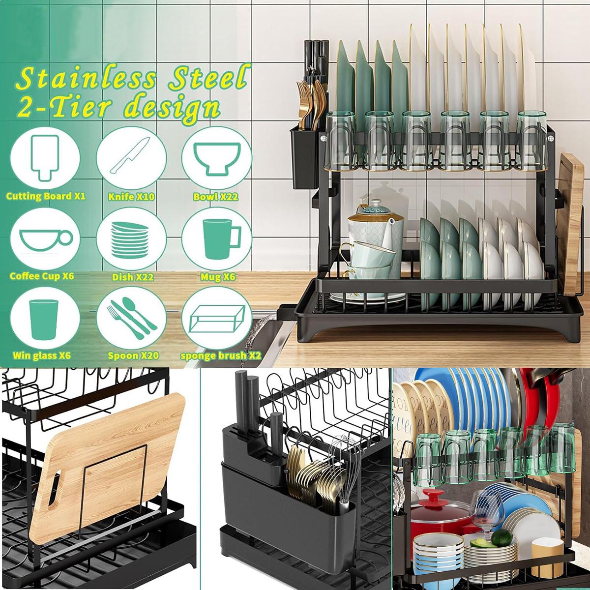 Scolapiatti a 2 Livelli per Pi - Kitchen Gadgets Rack recensione e prezzo