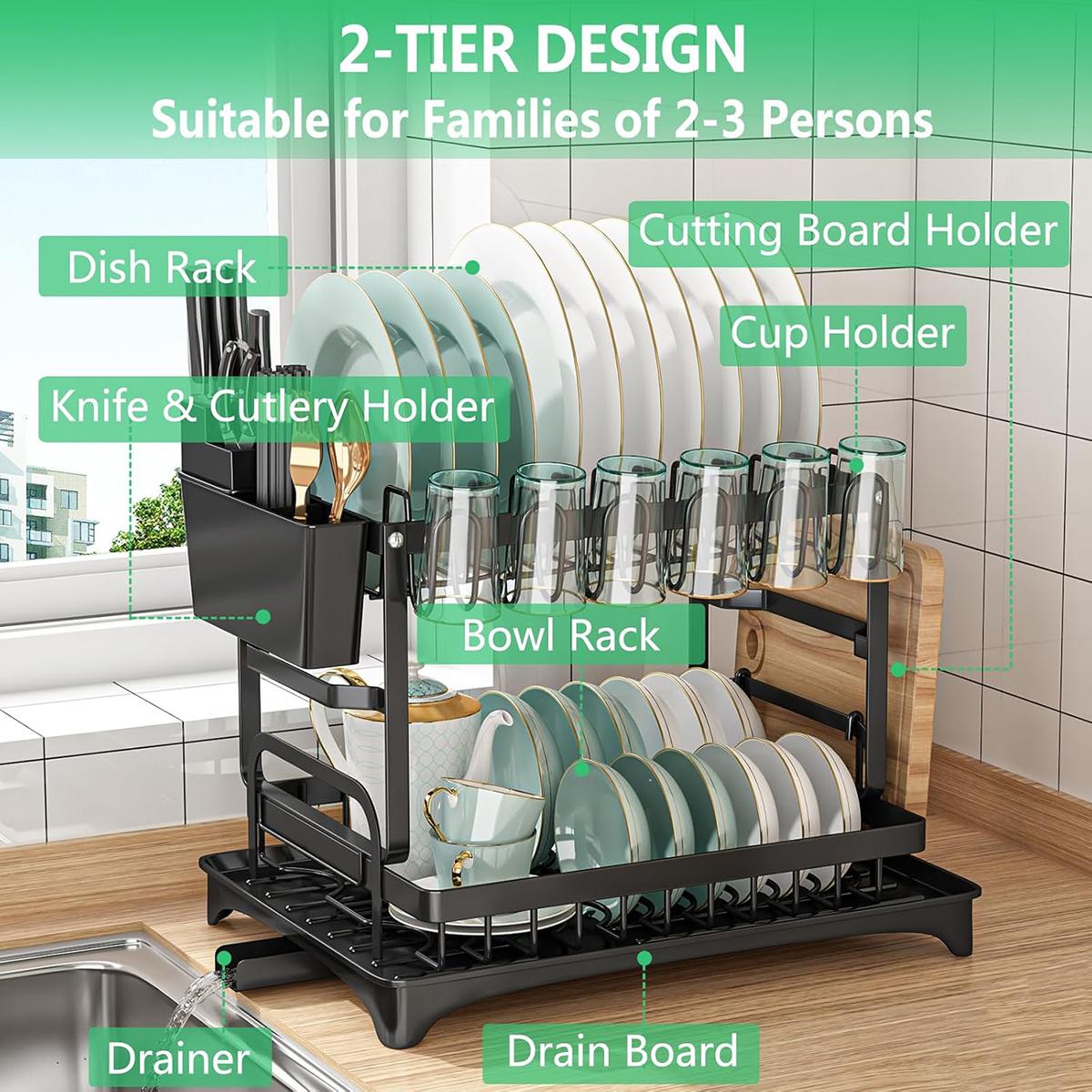 Scolapiatti a 2 Livelli per Pi - Kitchen Gadgets Rack recensione e prezzo